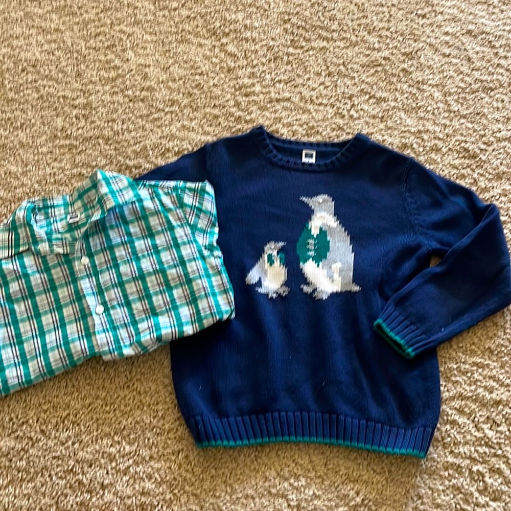 Janie & Jack sweater and shirt combo